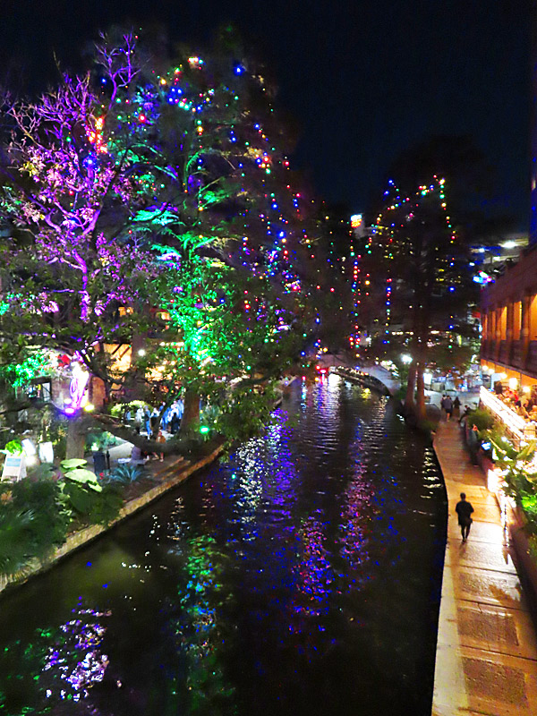The San Antonio River with its Christmas lights in December 2025. - photo by Joe Alexander