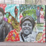 Part of the new mural by Kaldric Dow on San Antonio's near East Side on Nolan Street.