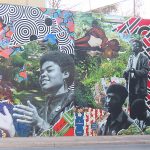 Part of the new mural by Kaldric Dow on San Antonio's near East Side on Nolan Street.