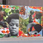 Part of the new mural by Kaldric Dow on San Antonio's near East Side on Nolan Street.