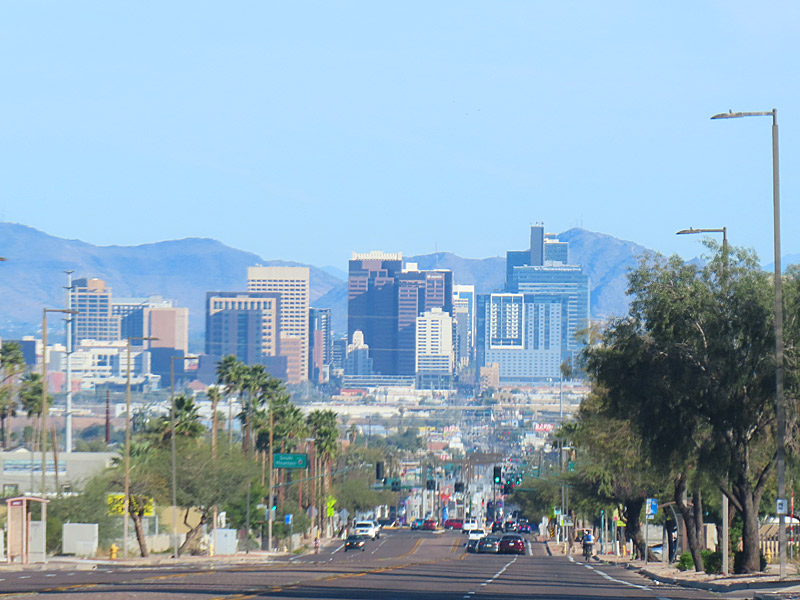 The view of downtown Phoenix from the south side of town near South Mountain Park. - photo by Joe Alexander