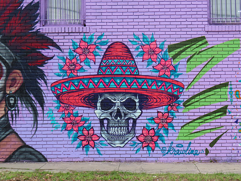 Viva Fiesta Paint Jam mural in San Antonio by Krewline