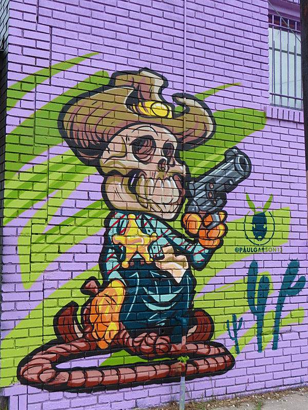 Viva Fiesta Paint Jam mural in San Antonio by Paul Garson