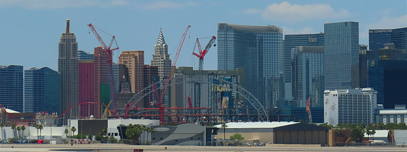 Construction site of the future Las Vegas Athletics domed baseball park on the south end of the Strip as seen from Harry Reid Airport. - photo by Joe Alexander