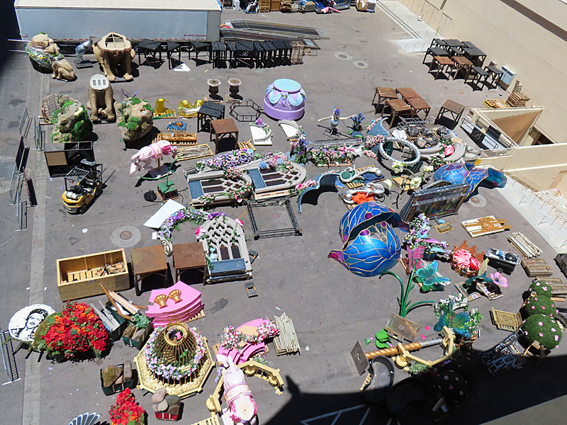 Pieces for the Bellagio Conservatory in a lot behind the Casino in June 2026. - photo by Joe Alexander