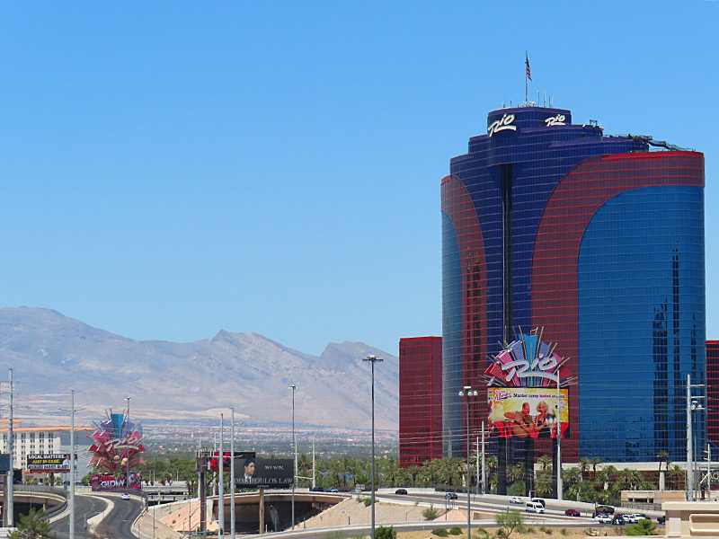 The Rio Hotel and Casino and the hills of Red Rock Canyon west of Las Vegas Boulevard. - photo by Joe Alexander