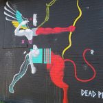 This is part of a block-long street mural on Hoefgen Street just south of Carolina a few blocks from the Alamodome in downtown San Antonio.