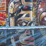 This is part of a block-long street mural on Hoefgen Street just south of Carolina a few blocks from the Alamodome in downtown San Antonio.