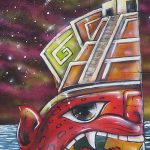 This is part of a block-long street mural on Hoefgen Street just south of Carolina a few blocks from the Alamodome in downtown San Antonio.