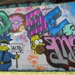 This is part of a block-long street mural on Hoefgen Street just south of Carolina a few blocks from the Alamodome in downtown San Antonio.