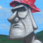 This is part of a block-long street mural on Hoefgen Street just south of Carolina a few blocks from the Alamodome in downtown San Antonio.